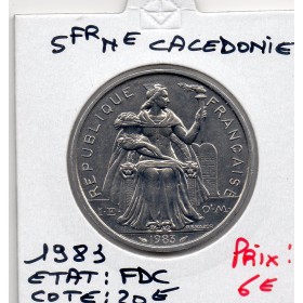 Nouvelle Calédonie 5 Francs 1983 FDC, Lec.75