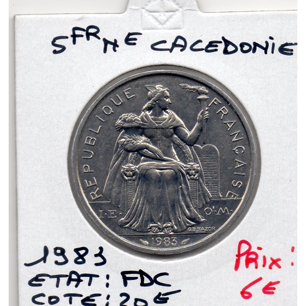 Nouvelle Calédonie 5 Francs 1983 FDC, Lec.75