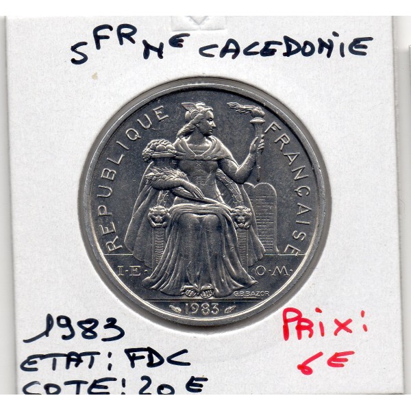 Nouvelle Calédonie 5 Francs 1983 FDC, Lec.75