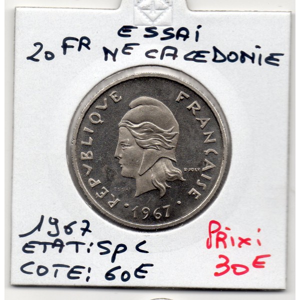 Nouvelle Calédonie essai 20 Francs 1967 Spl, Lec.119