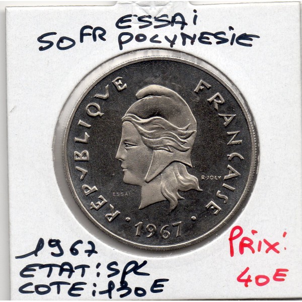 Polynésie Française essai 50 Francs 1967 Spl, Lec.110 union