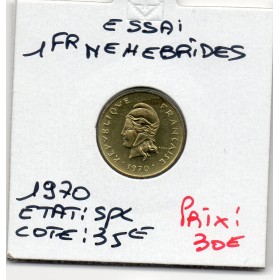 Nouvelles Hébrides essai 1 Franc 1970 FDC, Lec.1