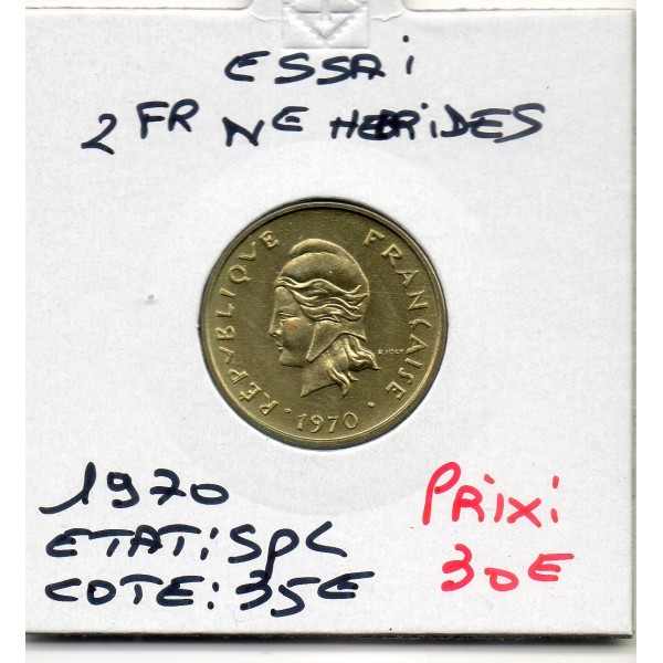 Nouvelles Hébrides essai 2 Francs 1970 FDC, Lec.9