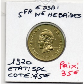 Nouvelles Hébrides essai 5 Francs 1970 FDC, Lec.18