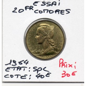 Comores essai 20 francs 1964 Spl, Lec.40