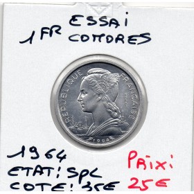 Comores essai 1 franc 1964 Spl, Lec.32