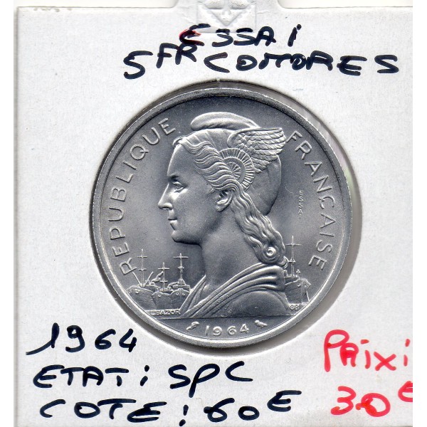 Comores essai 5 francs 1964 Spl, Lec.36