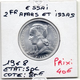 Afars et Issas essai 2 Francs 1968 Spl, Lec.54 République