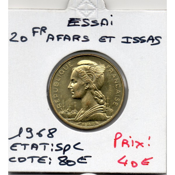 Afars et Issas essai 20 Francs 1968 Spl, Lec.64 République