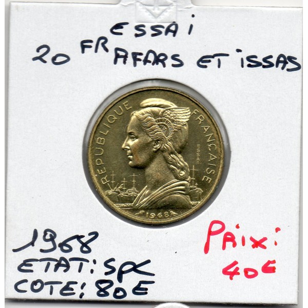 Afars et Issas essai 20 Francs 1968 Spl, Lec.64 République