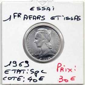 Afars et Issas essai 1 Franc 1969 Spl, Lec.50 République