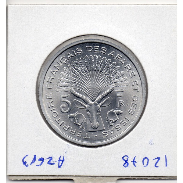 Afars et Issas essai 5 Francs 1968 Spl, Lec.57 République