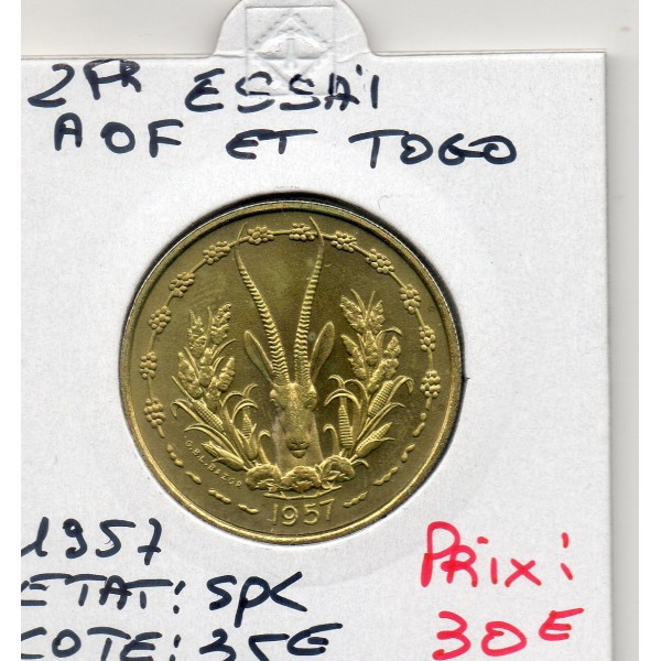 AOF et Togo essai 25 Francs 1957 Spl, Lec.21