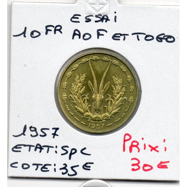 AOF et Togo essai 10 Francs 1957 Spl, Lec.196