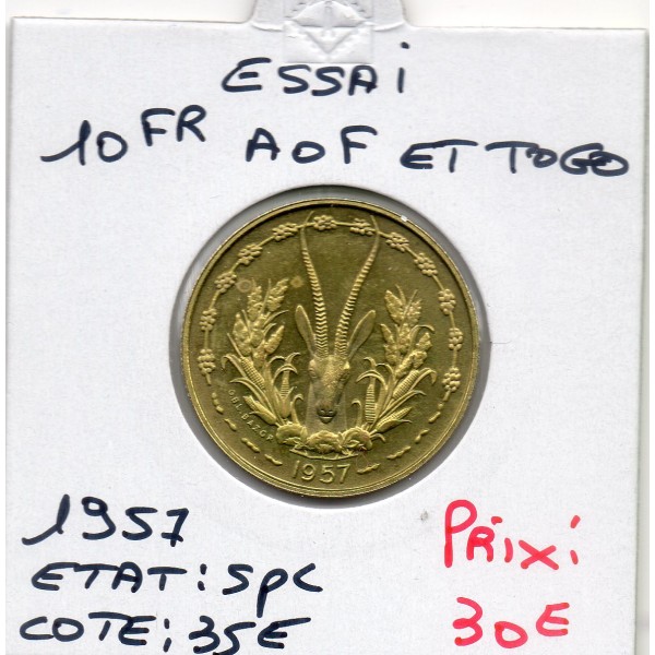 AOF et Togo essai 10 Francs 1957 Spl, Lec.196