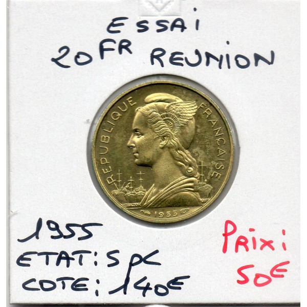 Réunion, essai 20 francs 1955 Spl, Lec.87 République