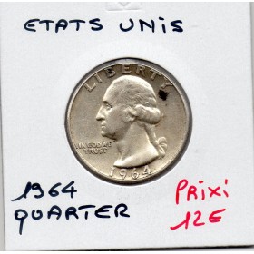 Etats Unis Quarter ou 1/4 Dollar 1964 Sup, KM.164 Washington