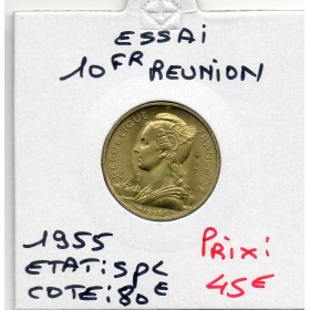 Réunion, essai 10 francs 1955 Spl, Lec.77 République