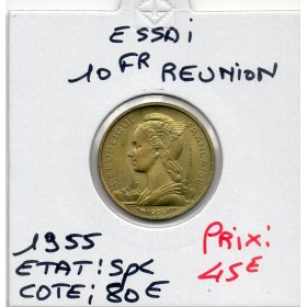 Réunion, essai 10 francs 1955 Spl, Lec.77 République
