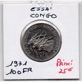 Congo essai 100 francs 1971 Spl, KM.E1 république populaire
