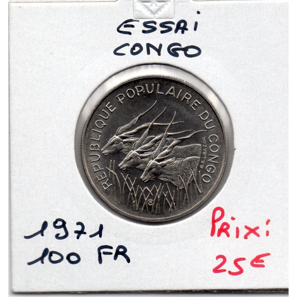 Congo essai 100 francs 1971 Spl, KM.E1 république populaire