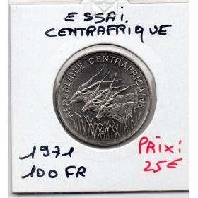 Centrafrique essai 100 francs 1971 Spl, KM.E2