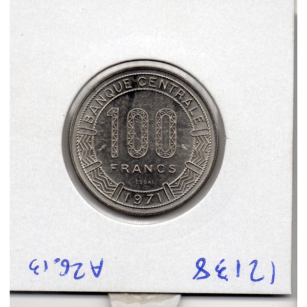 Gabon essai 100 Francs 1971 Spl, KM.E3 république gabonaise