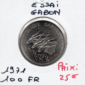 Gabon essai 100 Francs 1971 Spl, KM.E3 république gabonaise