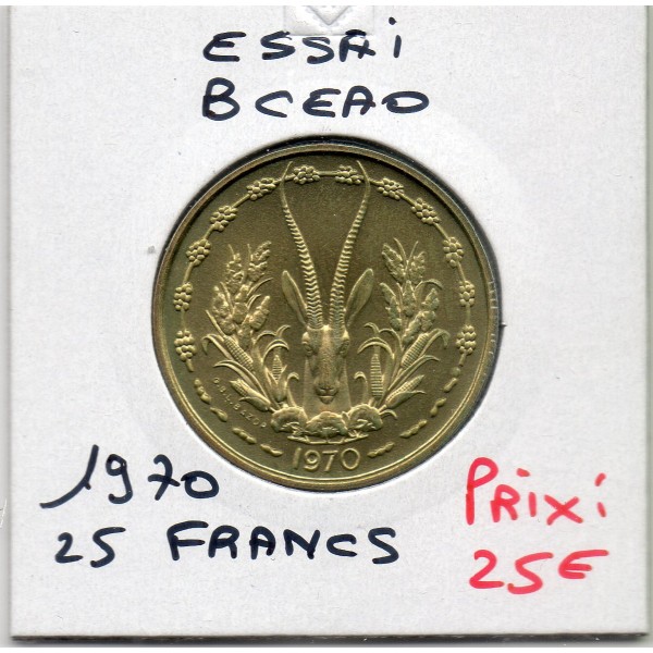 Etats Afrique Ouest essai 25 francs 1970 Spl KM.E5