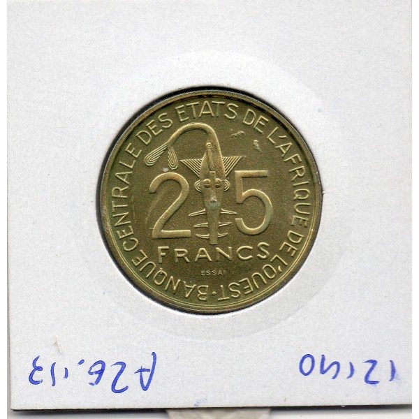 Etats Afrique Ouest essai 25 francs 1970 Spl KM.E5