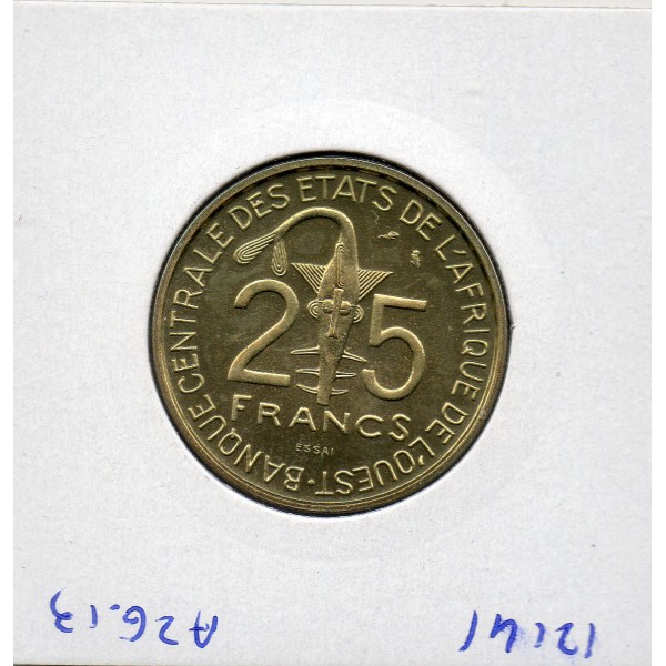 Etats Afrique Ouest essai 25 francs 1970 Spl KM.E5
