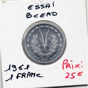 Etats Afrique Ouest essai 1 franc 1961 Spl KM.E3