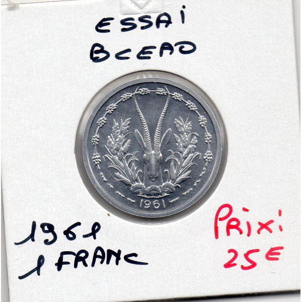 Etats Afrique Ouest essai 1 franc 1961 Spl KM.E3