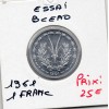 Etats Afrique Ouest essai 1 franc 1961 Spl KM.E3