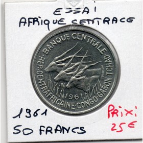 Etat Afrique equatoriale essai 50 francs 1961 Spl KM.E3 banque centrale