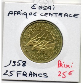Etat Afrique equatoriale essai 25 francs 1961 Spl KM.E9 institut d'emission