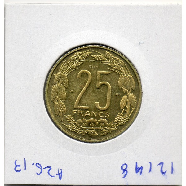 Etat Afrique equatoriale essai 25 francs 1961 Spl KM.E9 institut d'emission