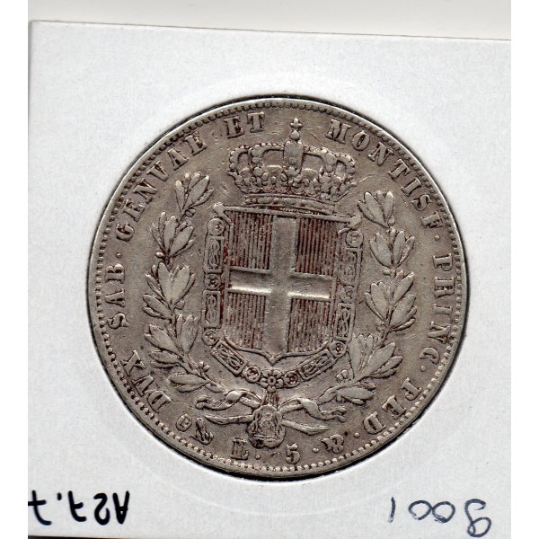 Italie Sardaigne 5 lire 1849 P Gênes TTB, KM.130 Charles Albert