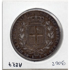 Italie Sardaigne 5 lire 1849 P Turin aigle TTB, KM.130 Charles Albert