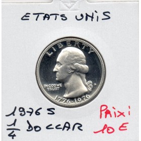 Etats Unis 1/4 Dollar 1976 S Fdc, KM.204a bicentenaire