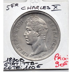 5 francs Charles X 1830 B Rouen TTB-