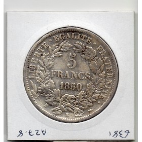 5 francs Cérès 1850 K Bordeaux TTB- nettoyée