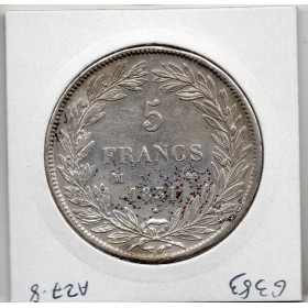5 francs Louis Philippe 1831 MA Marseille tranche en creux TTB+ Tiolier