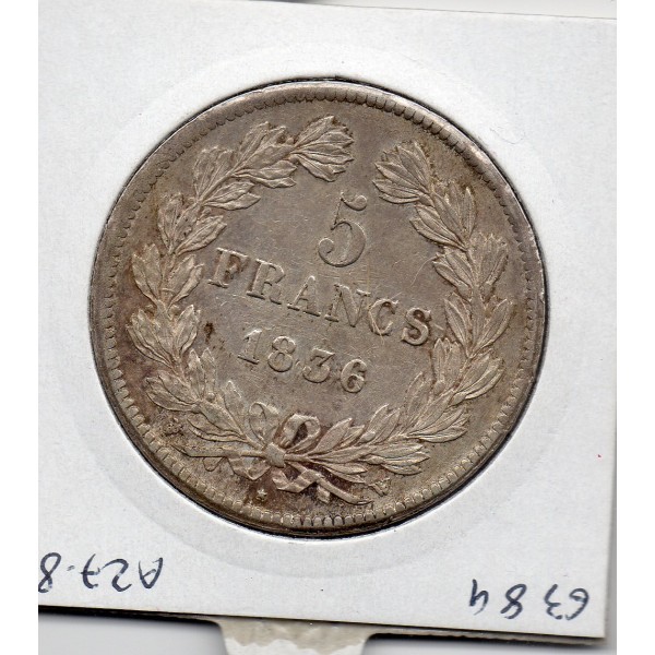 5 francs Louis Philippe 1836 W Lille Sup-