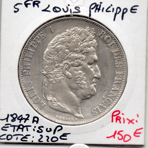5 francs Louis Philippe 1847 A Paris Sup