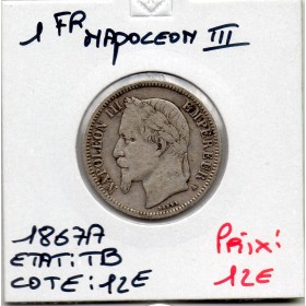 1 franc Napoléon III tête laurée 1867 A Paris TB