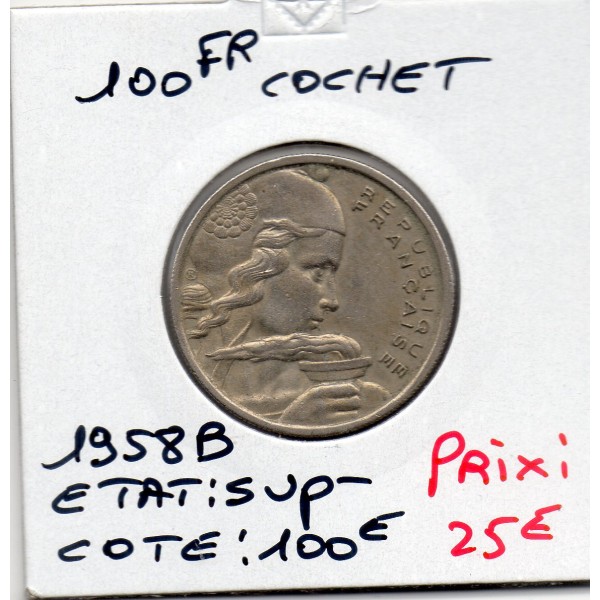 100 francs Cochet 1958 B Sup-