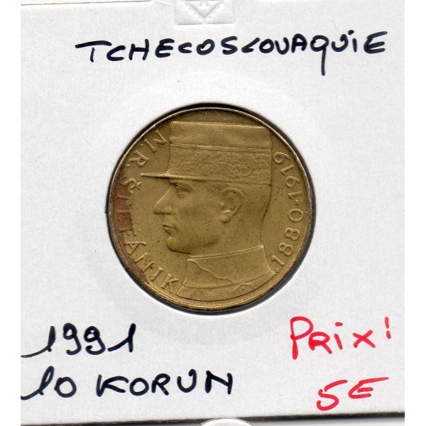 Tchecoslovaquie 10 korun 1991 Sup, KM.153 Stephanik