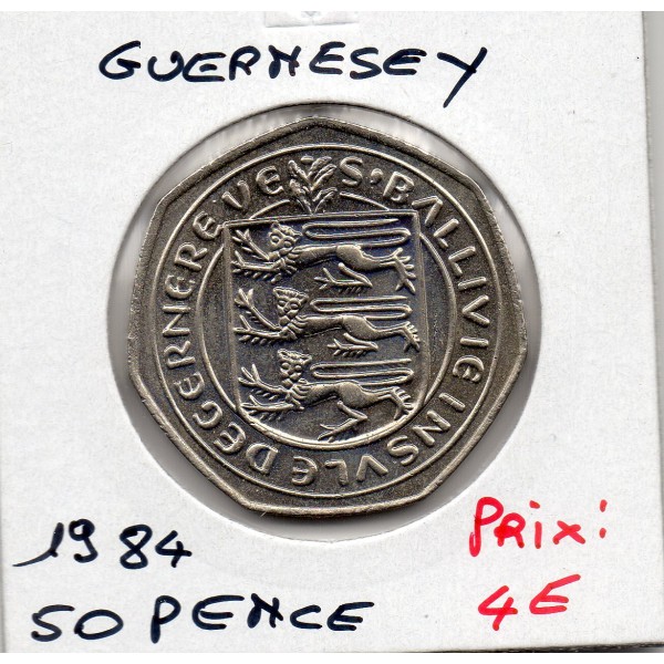 Guernesey 50 pence 1984 Spl, KM.34 Chapeau du Duc de Normandie