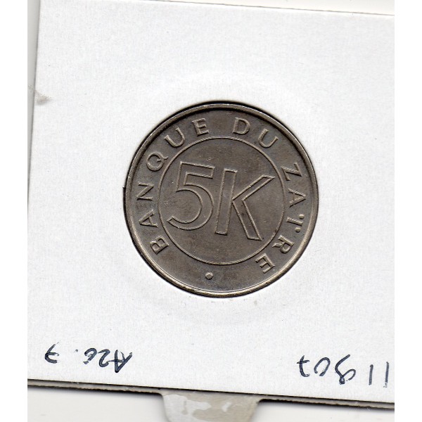 Zaire 5 makuta 1977 Spl, KM.12 Buste Mobutu